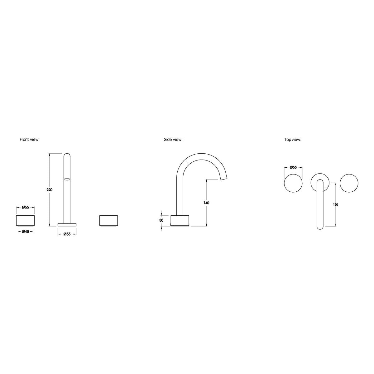 Brodware Halo Basin Set I, Pleat Handle