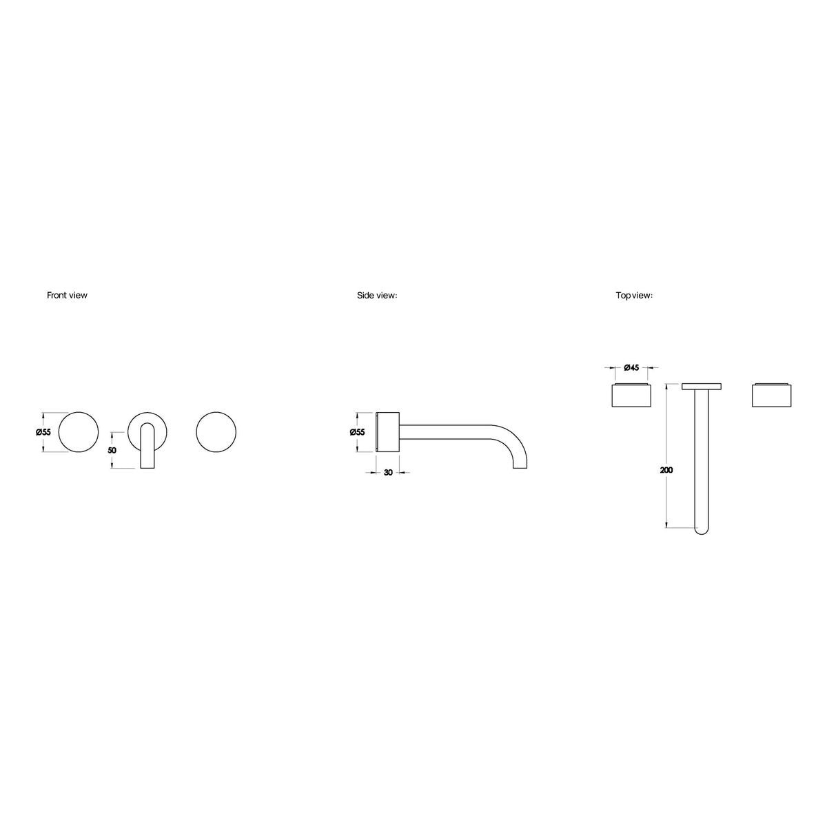 Brodware Halo 200mm Wall Set I, Marble Handle