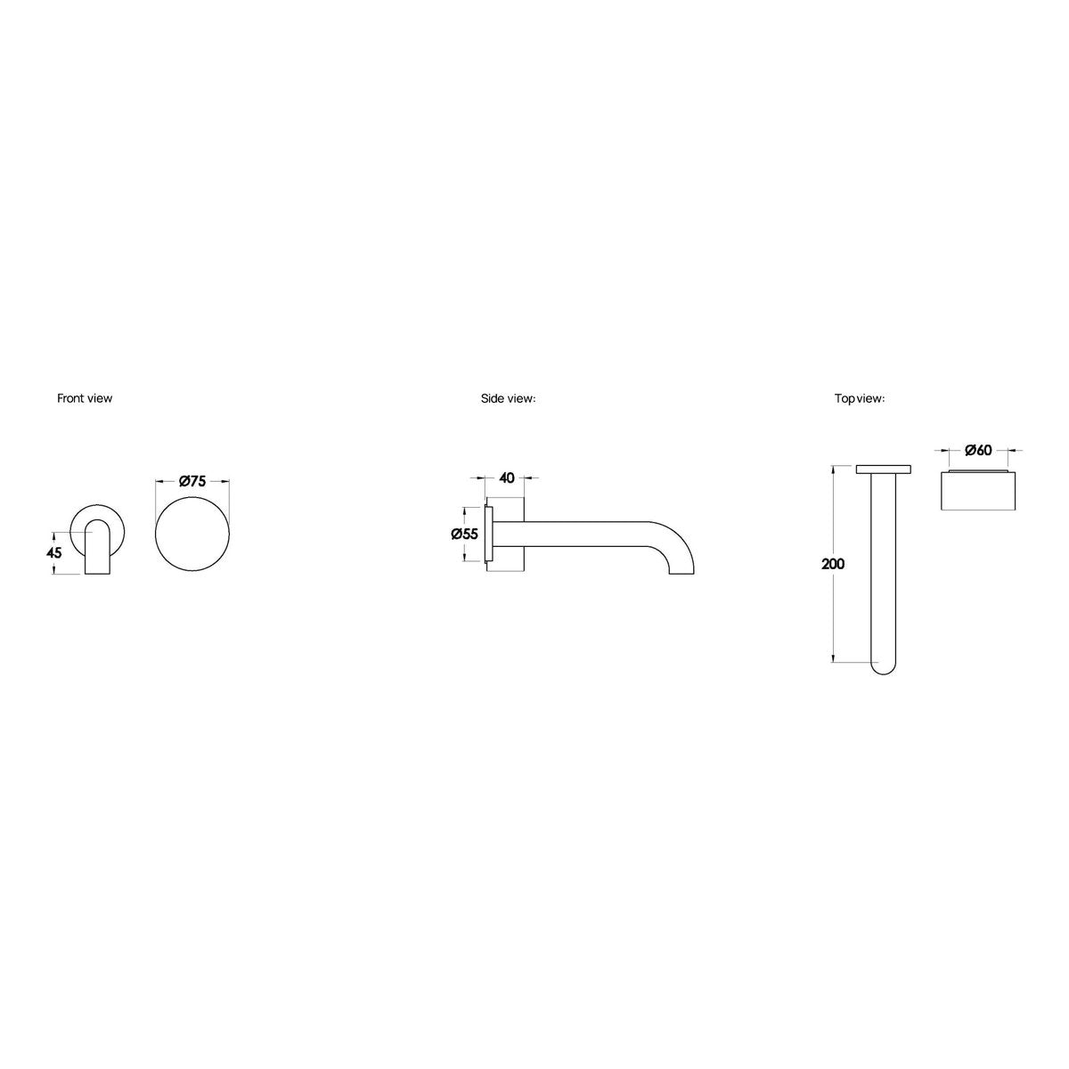 Brodware Halo 200mm Wall Mixer Set, Marble Handle