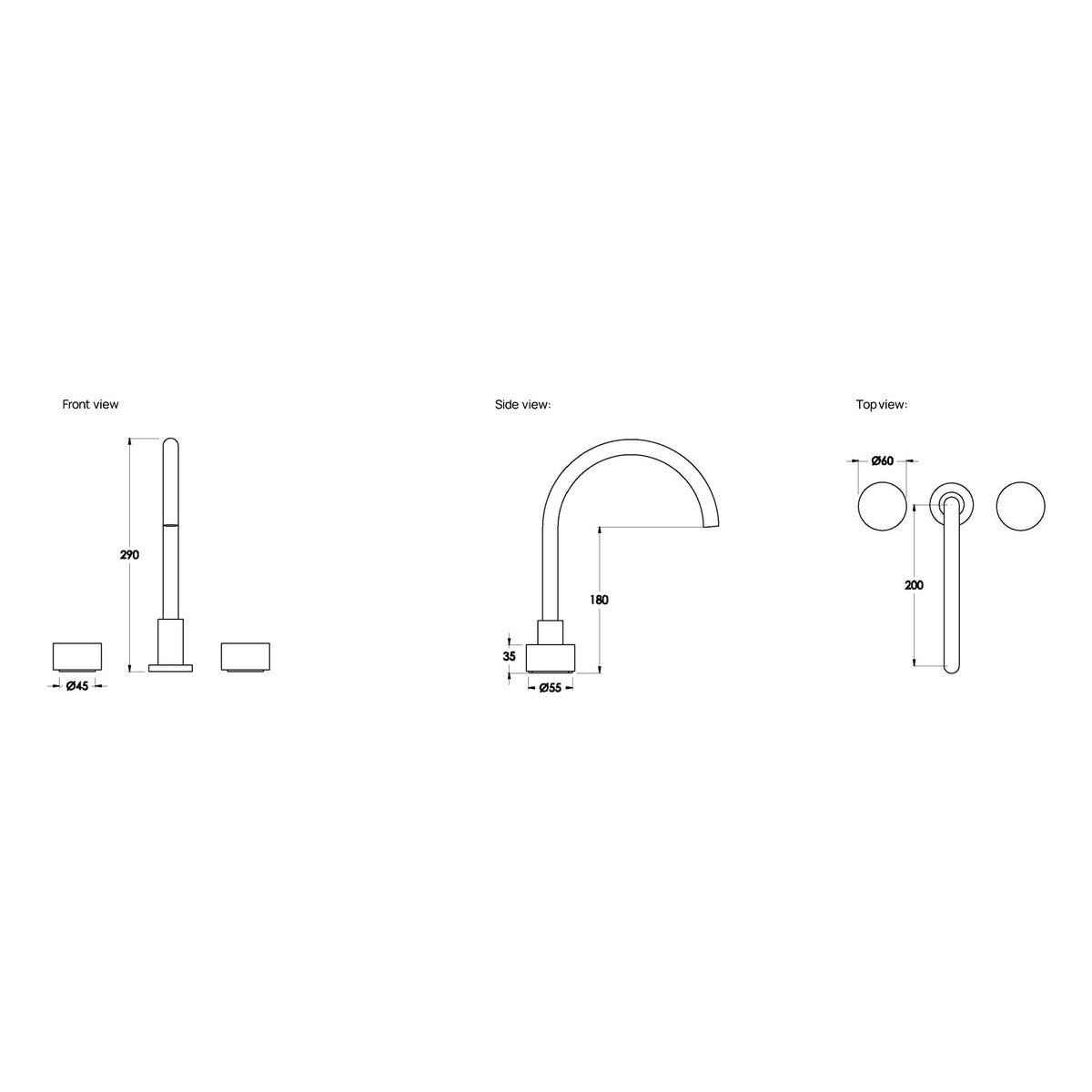 Brodware Halo Bath Set, Marble Handle