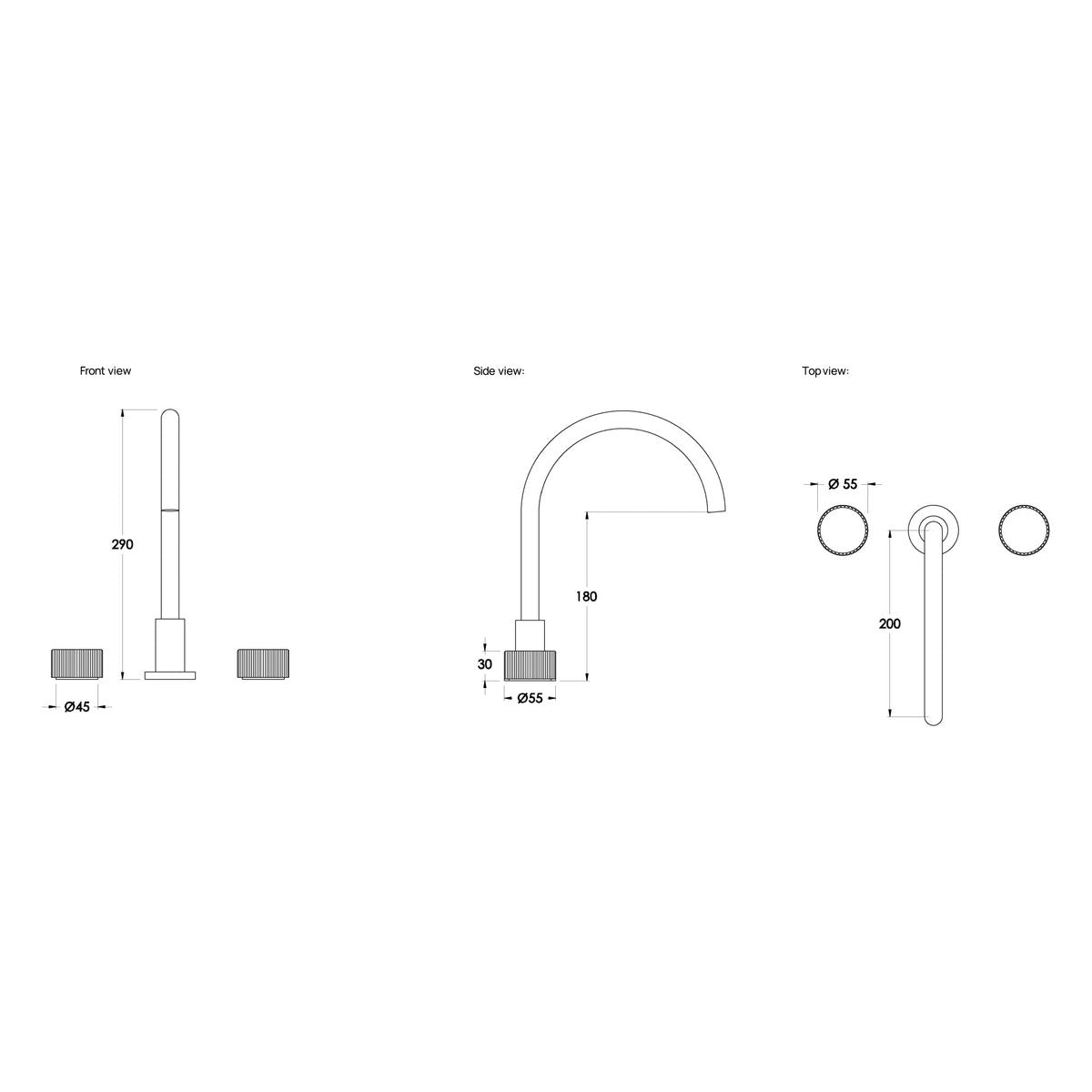 Brodware Halo Bath Set, Pleat Handle