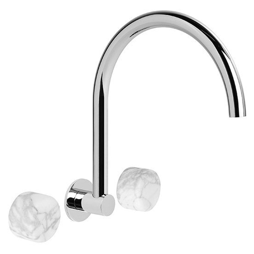 Brodware Halo Swivel Wall Set, Marble Handle