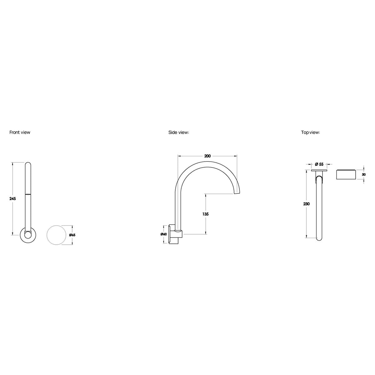 Brodware Halo Wall Mixer Set, Metal Handle