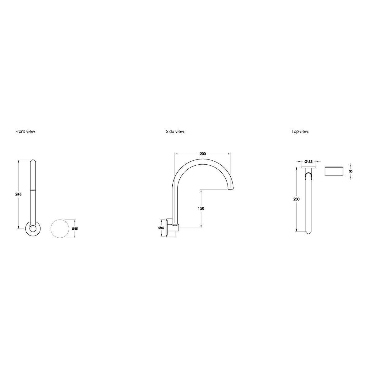 Brodware Halo Wall Mixer Set, Pleat Handle