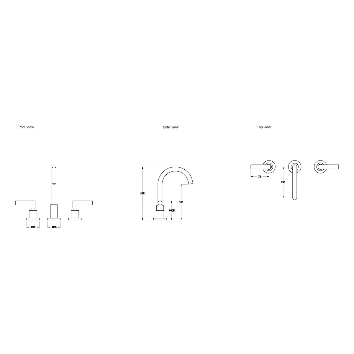 Brodware City Plus Basin Set, D Lever