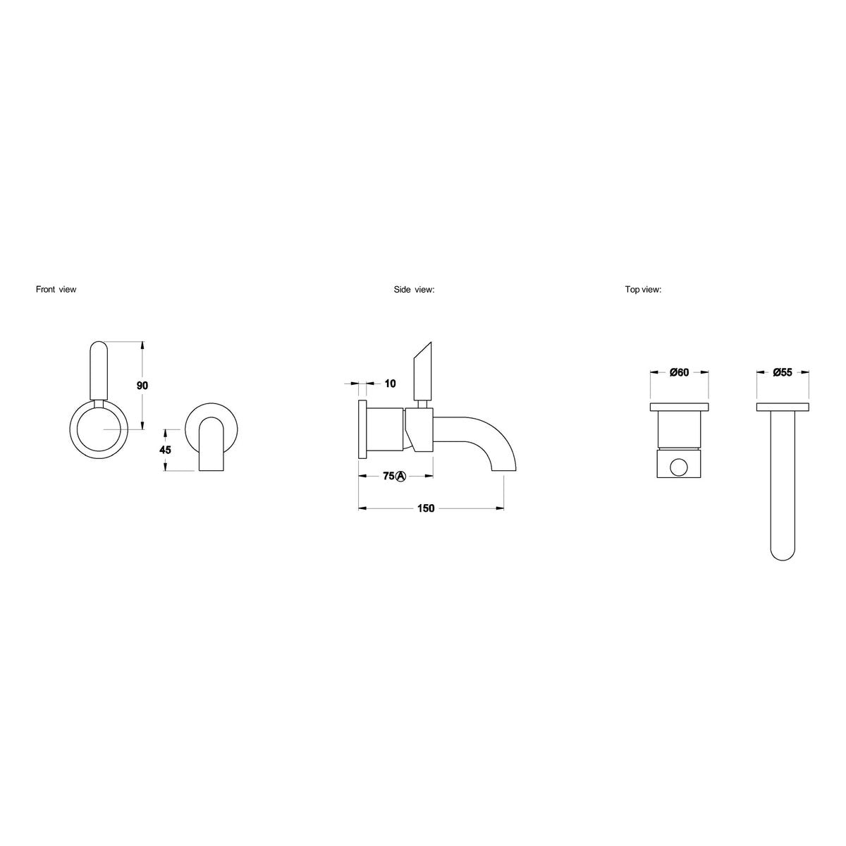 Brodware City Plus Wall Mixer Set, D Lever