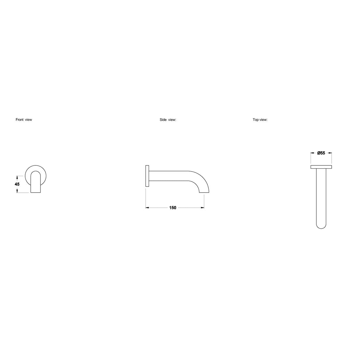 Brodware City Plus 150mm Wall Spout