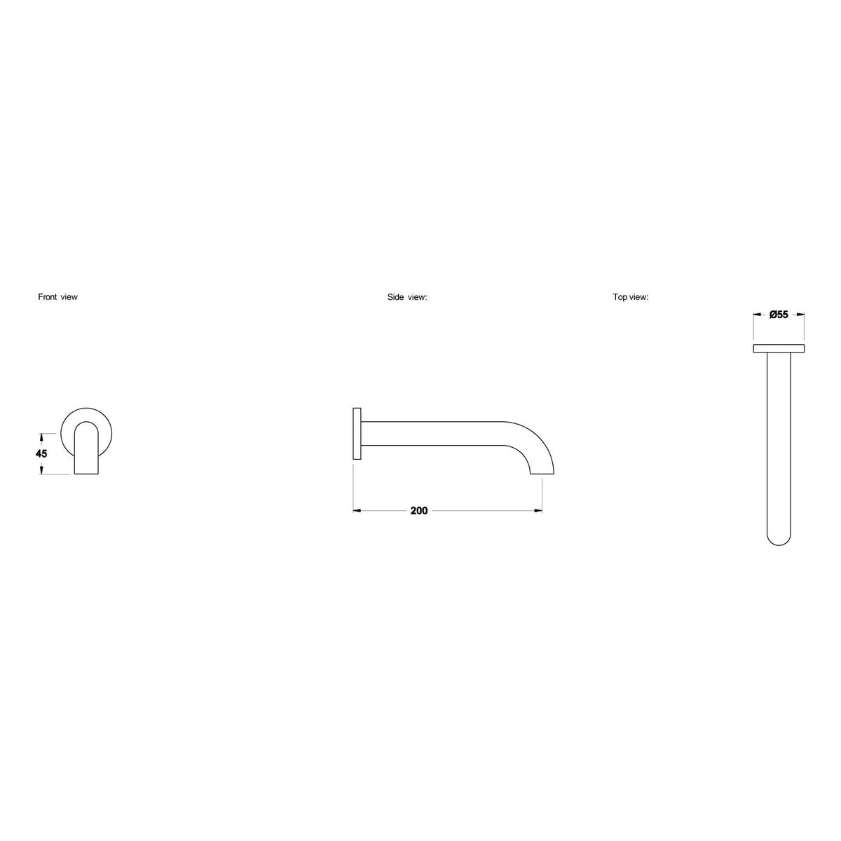 Brodware City Plus 200mm Wall Spout