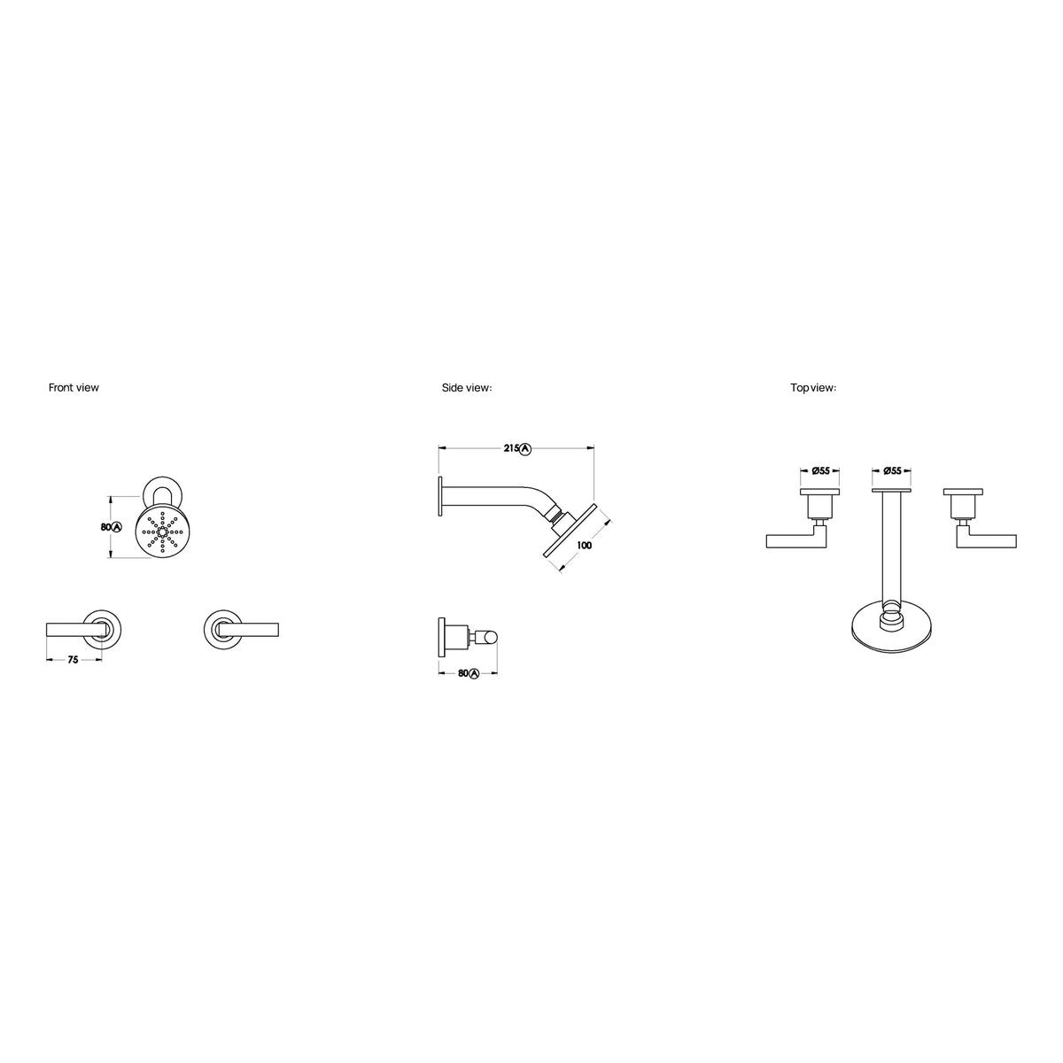 Brodware City Plus 100mm Shower Set, D Lever