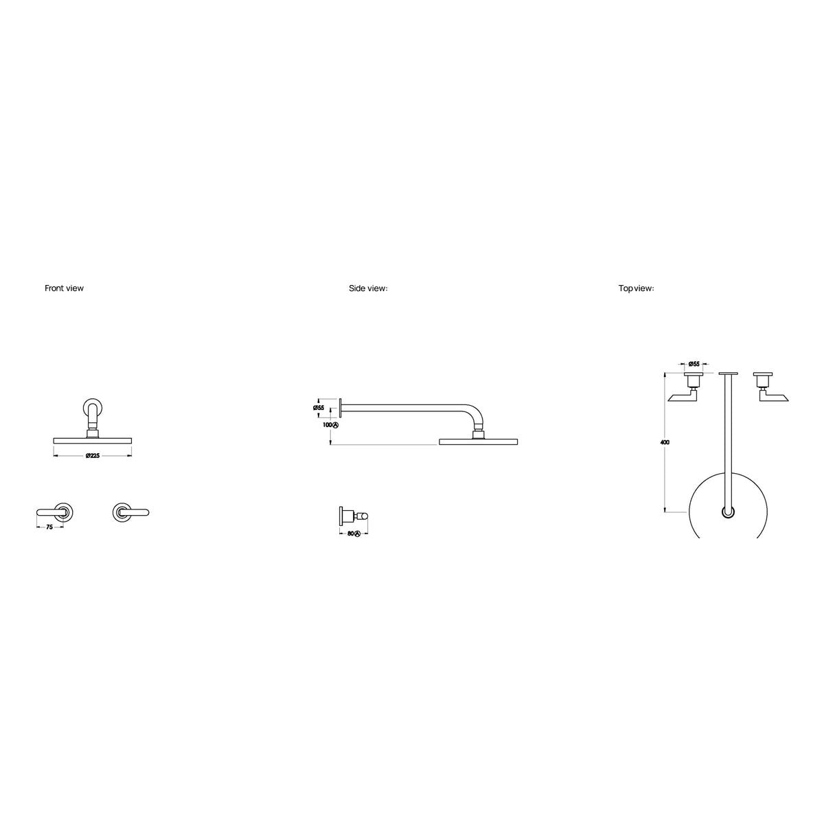 Brodware City Plus 225mm Shower Set, B Lever