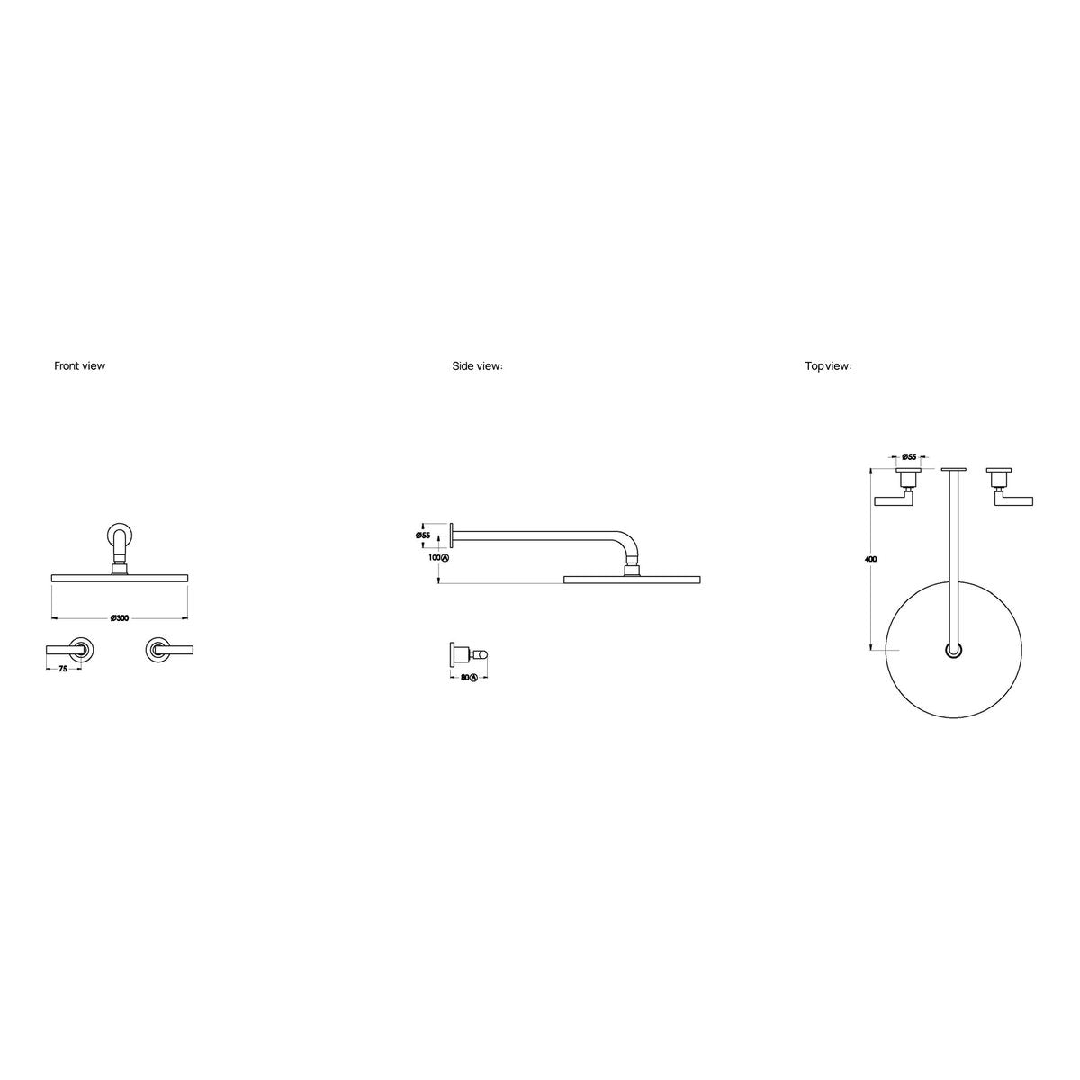 Brodware City Plus 300mm Shower Set, D Lever