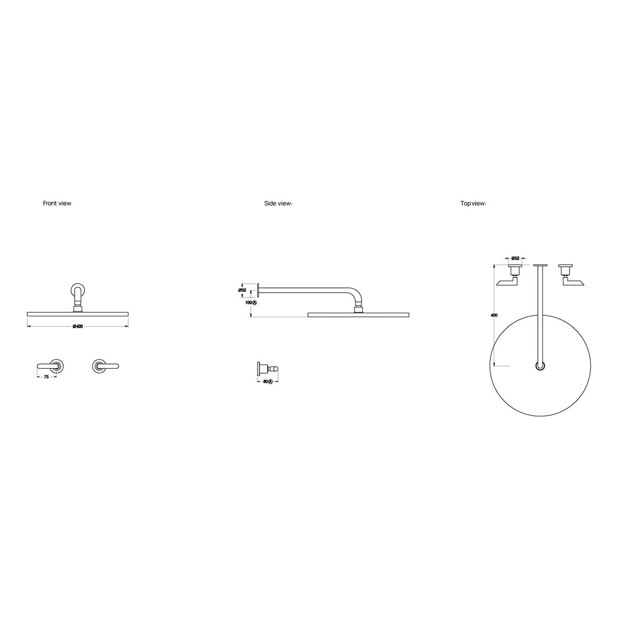 Brodware City Plus 400mm Shower Set, B Lever