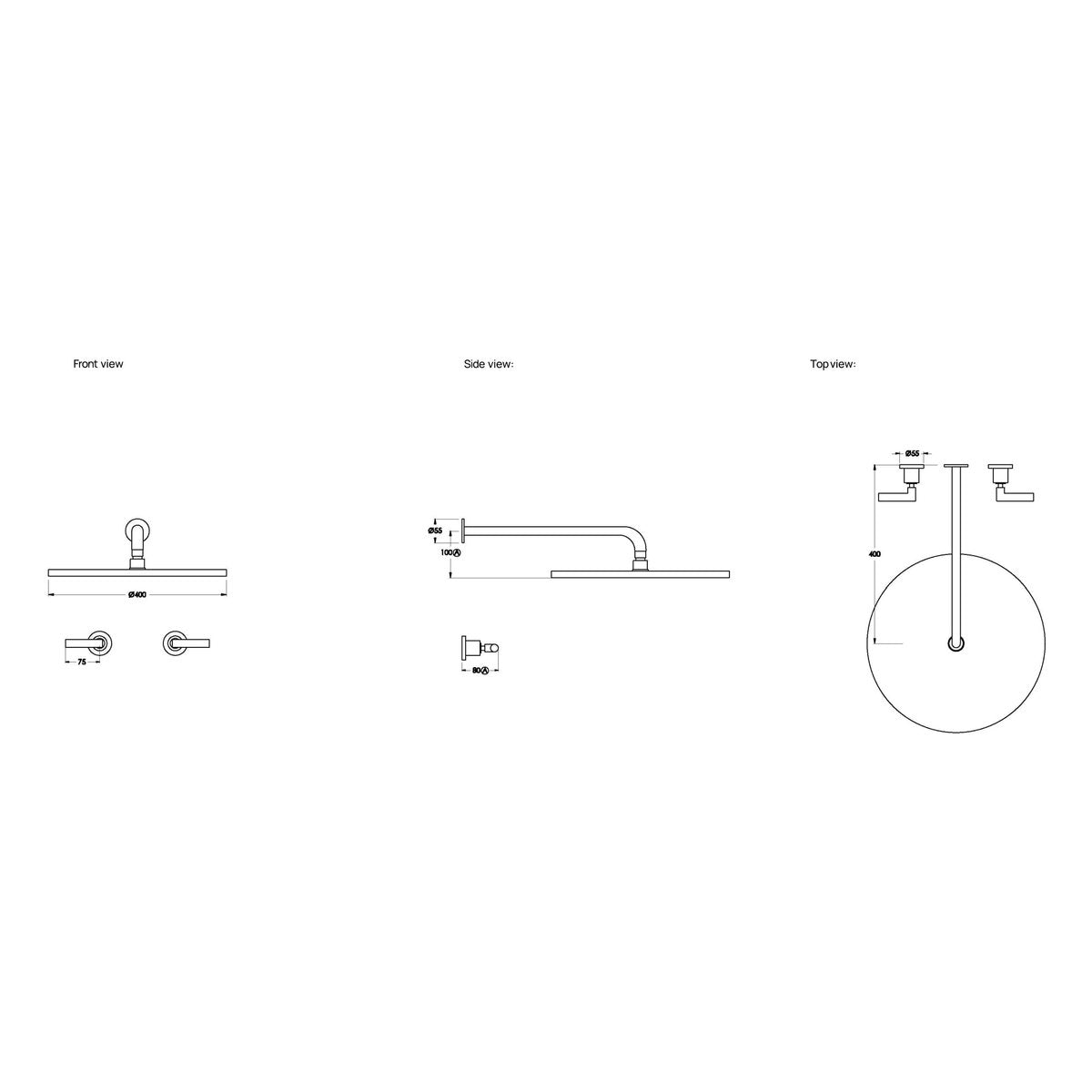 Brodware City Plus 400mm Shower Set, D Lever