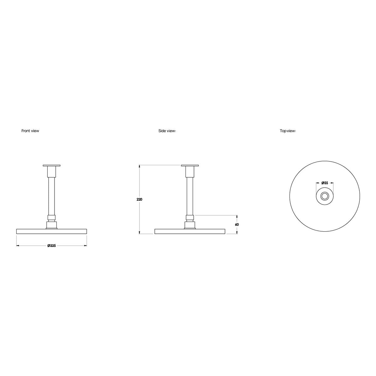 Brodware City Plus Ceiling Shower With 150mm Dropper