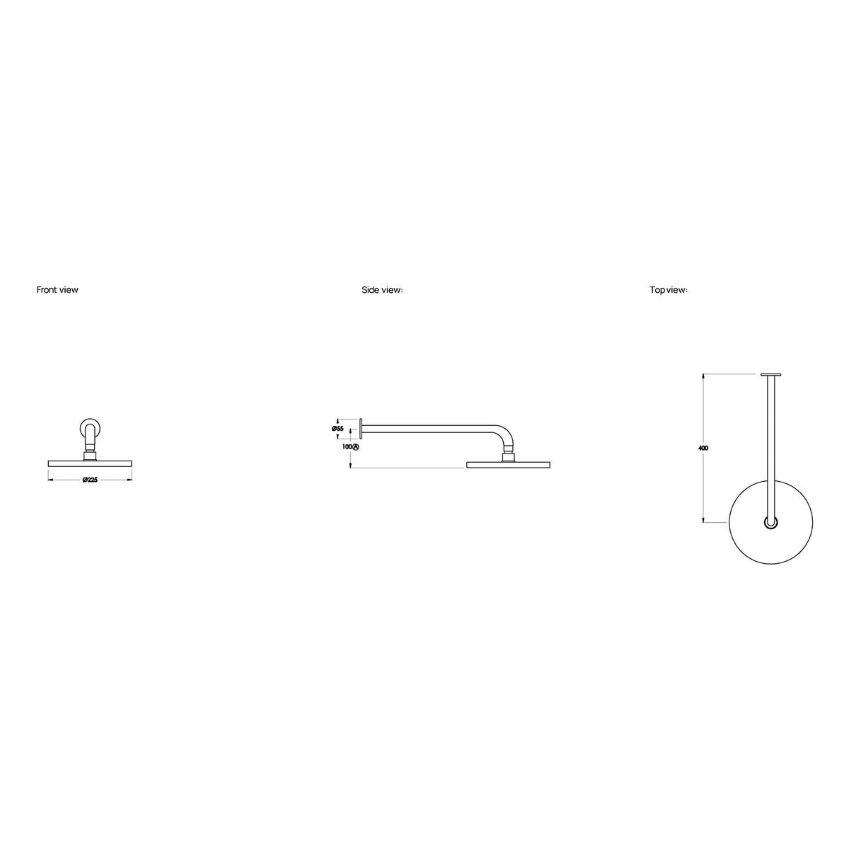 Brodware City Plus 225mm Shower Rose And Arm