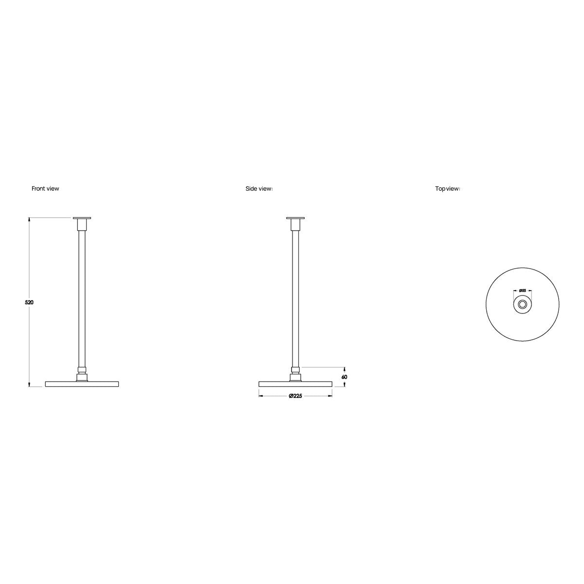 Brodware City Plus Ceiling Shower With 450mm Dropper