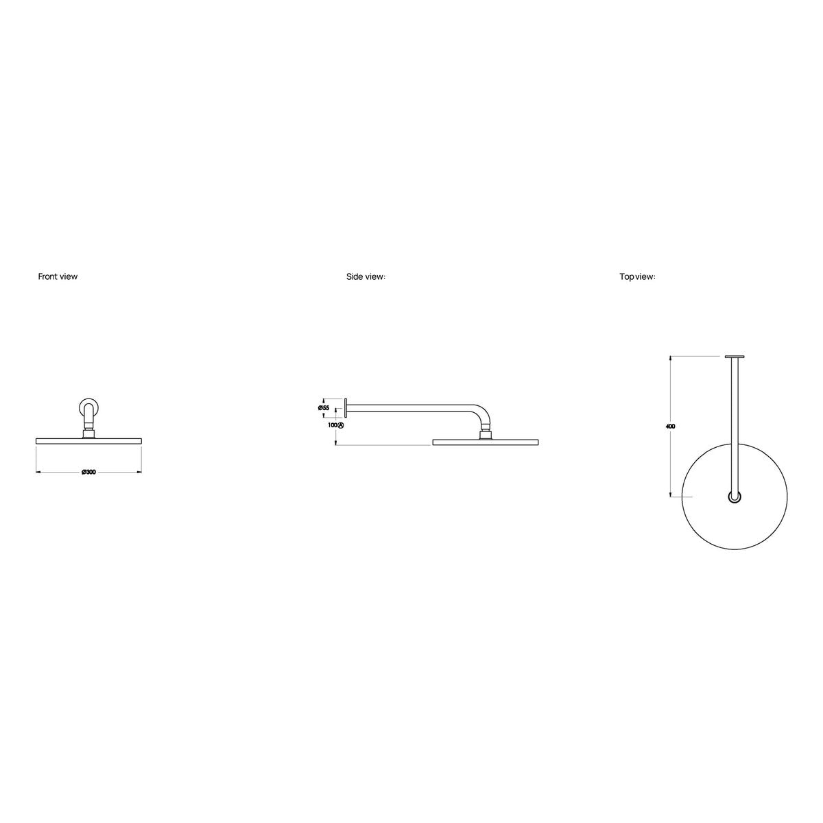Brodware City Plus 300mm Shower Rose And Arm