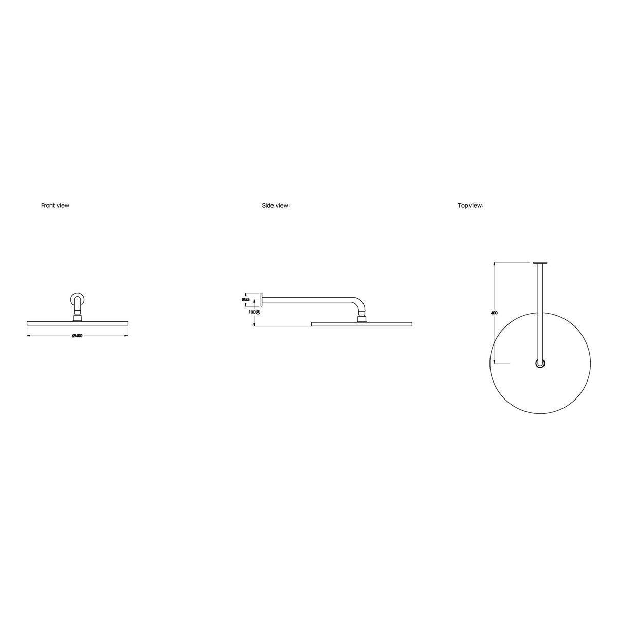 Brodware City Plus 400mm Shower Rose And Arm