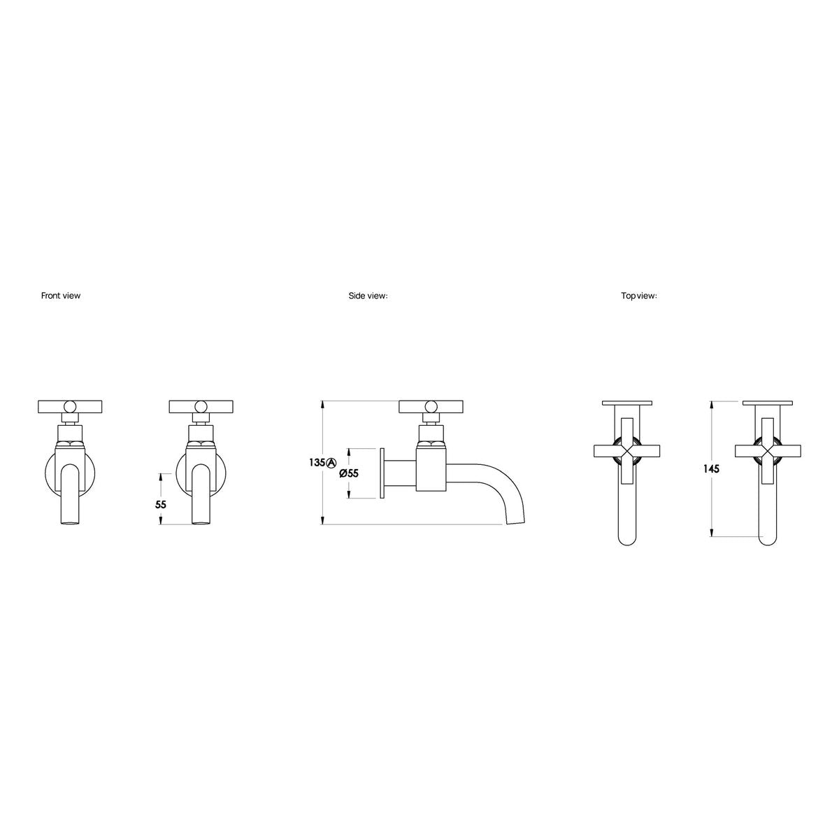 Brodware City Plus Bib Taps, Cross Handle