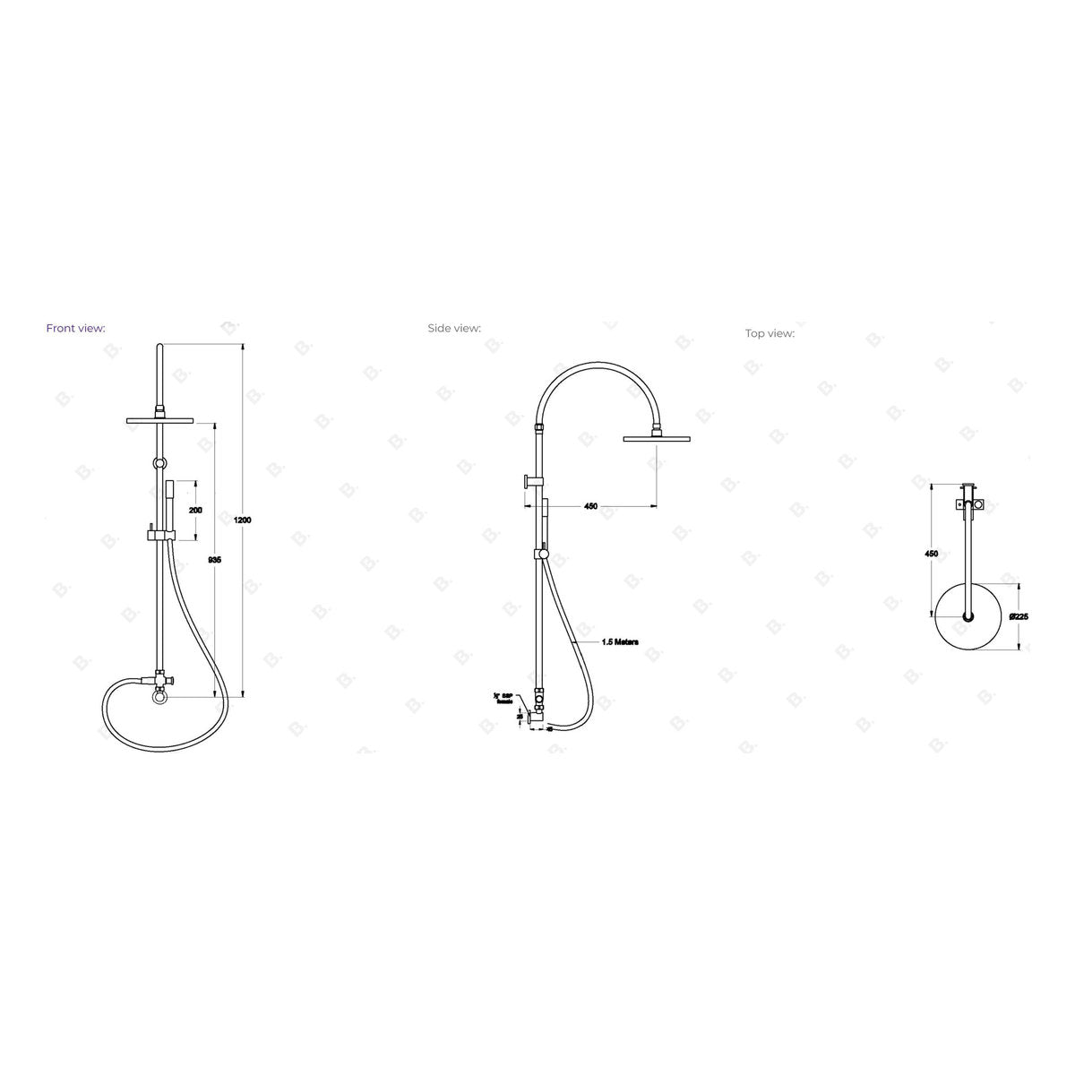 Brodware City Plus Shower With 225mm Rose & Handshower