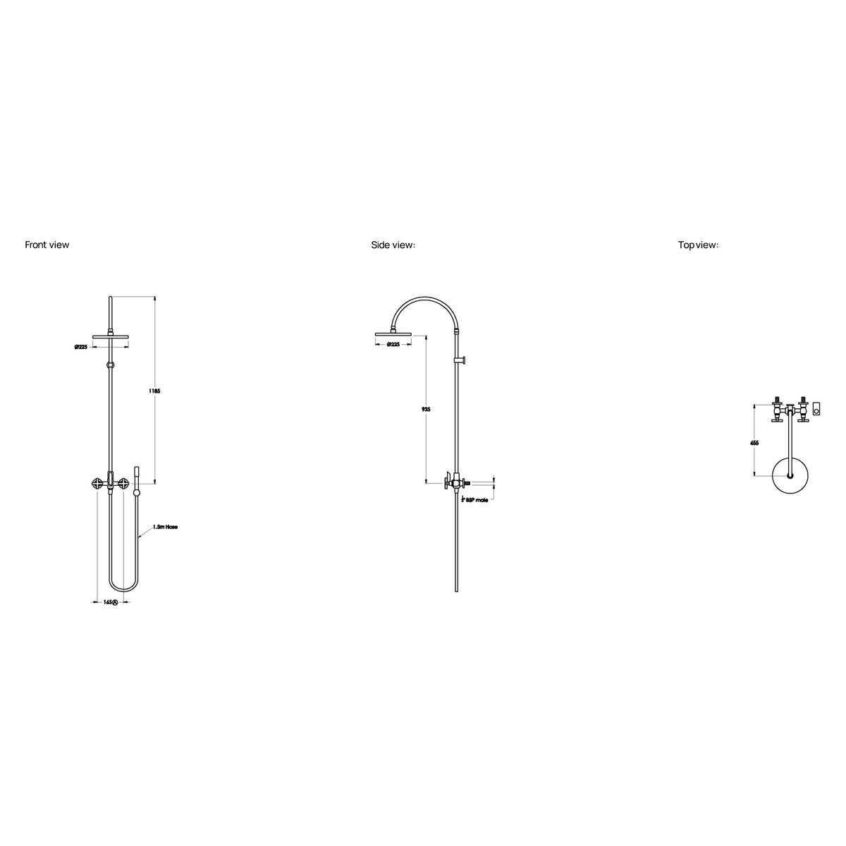 Brodware City Plus 225mm Shower Set I, Cross Handle