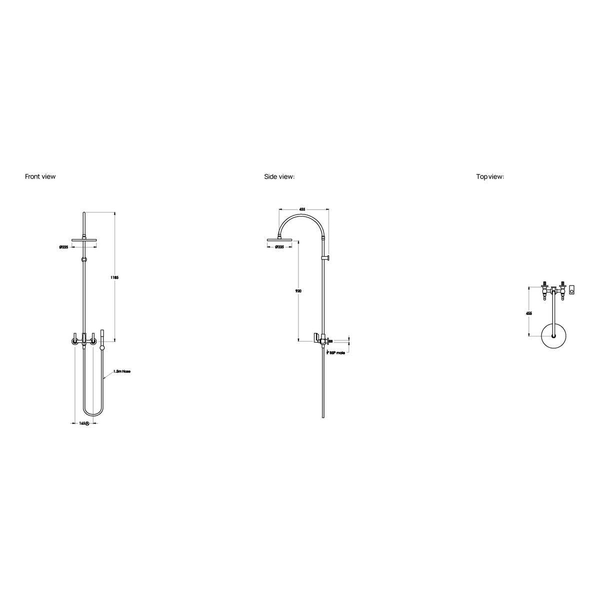 Brodware City Plus 225mm Shower Set I, D Lever