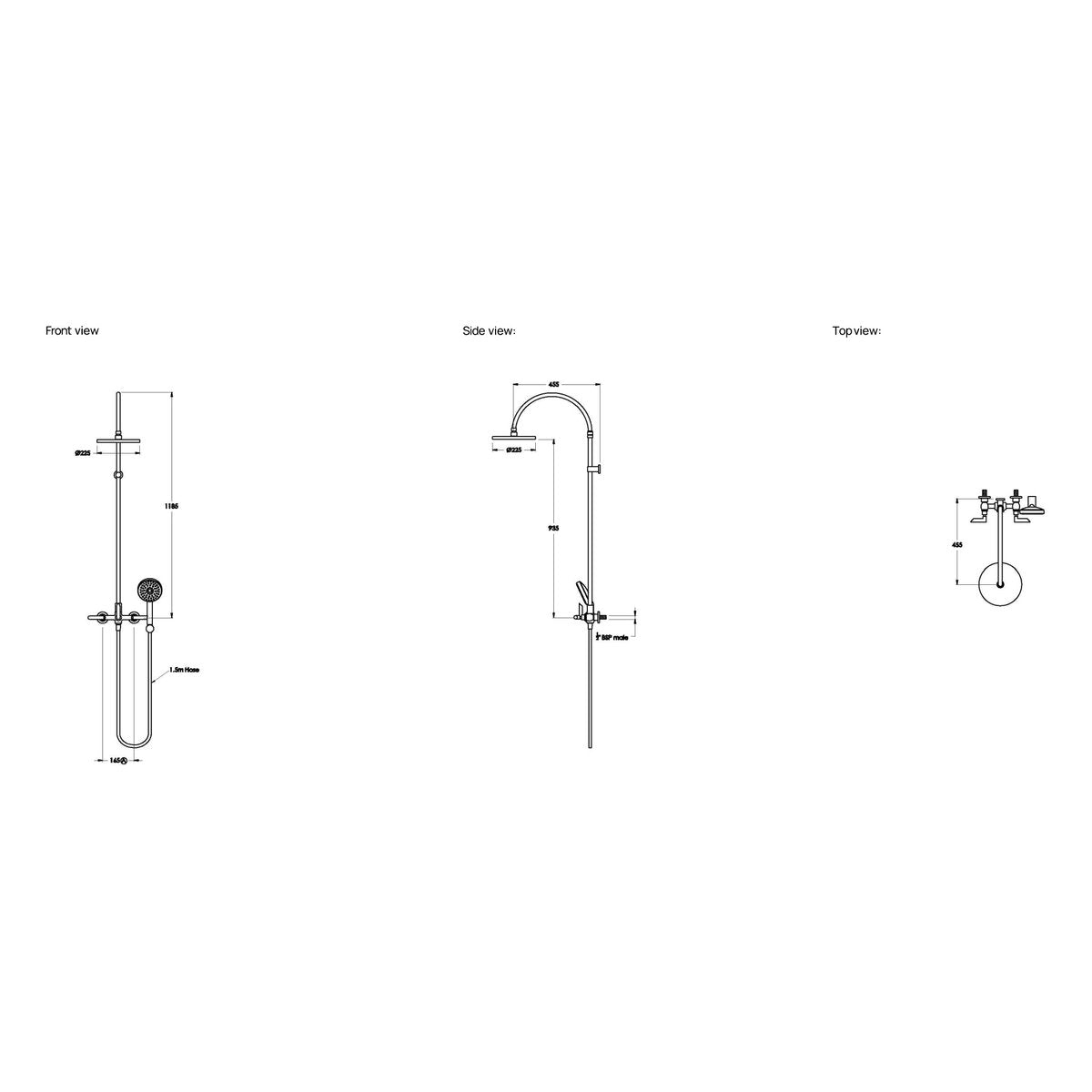 Brodware City Plus 225mm Shower Set II, B Lever