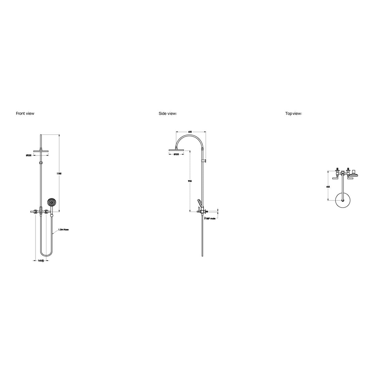Brodware City Plus 225mm Shower Set II, D Lever