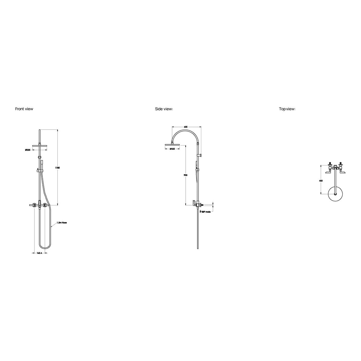 Brodware City Plus 225mm Shower Set III, B Lever