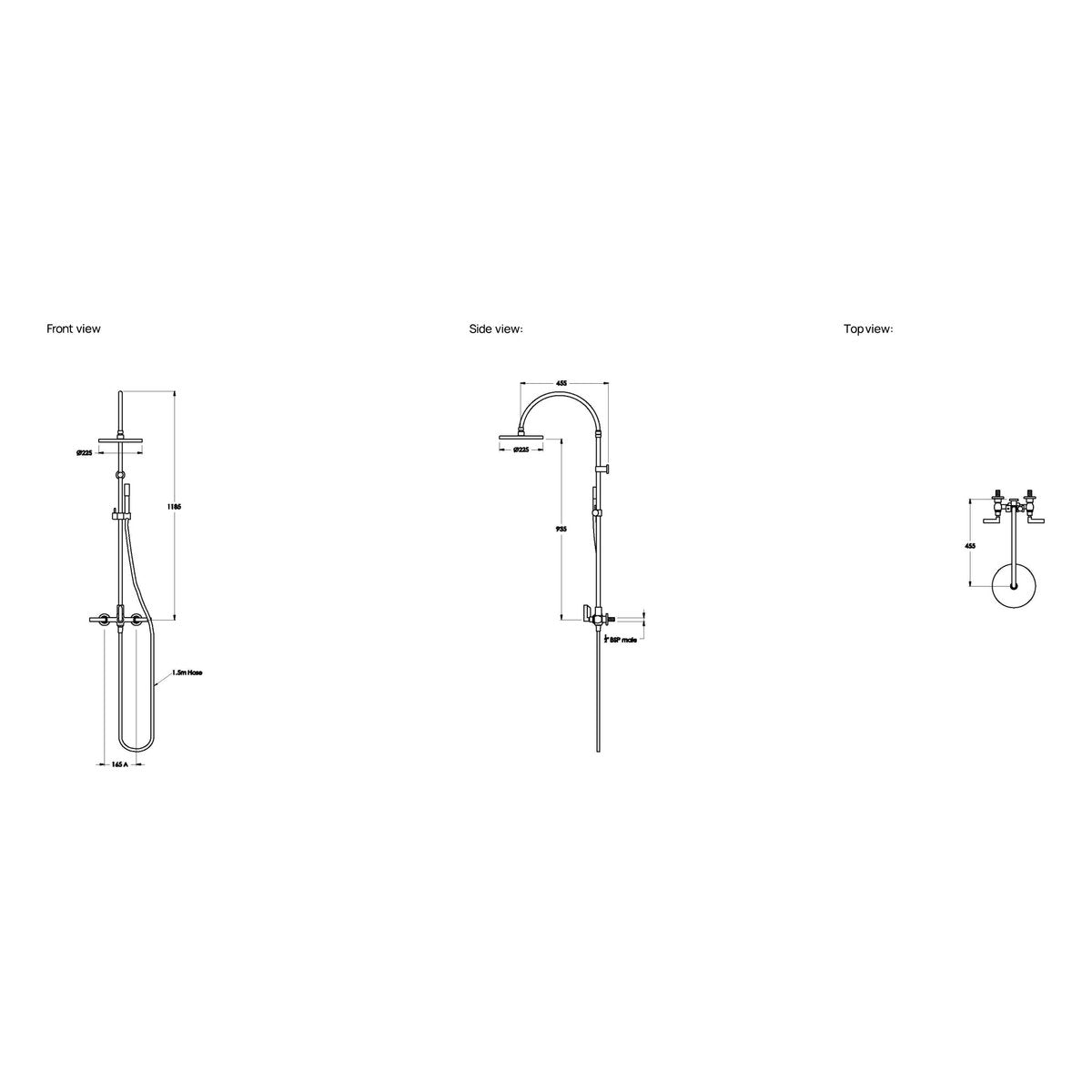 Brodware City Plus 225mm Shower Set III, D Lever