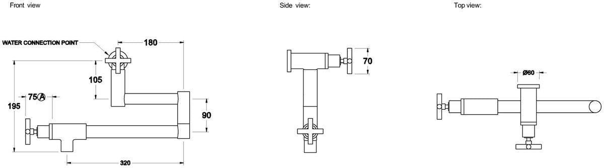 Brodware City Plus Pot Filler, Cross Handle
