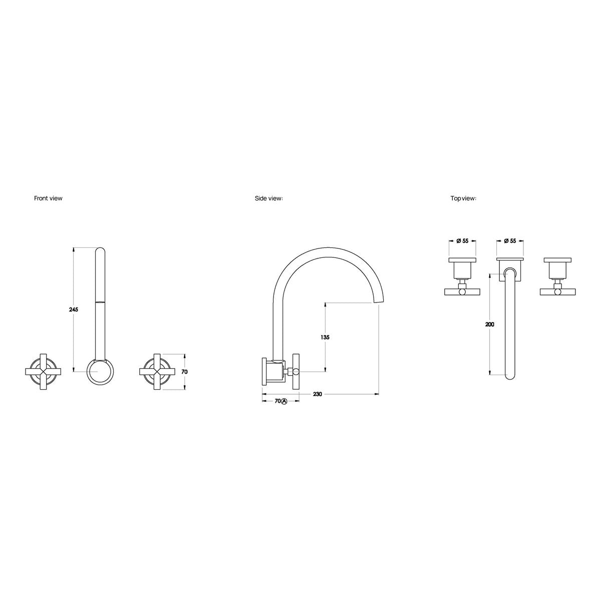 Brodware City Plus Wall Set I, Cross Handle