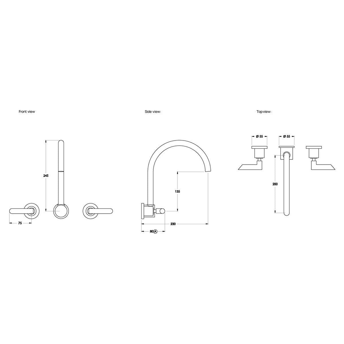 Brodware City Plus Wall Set I, B Lever