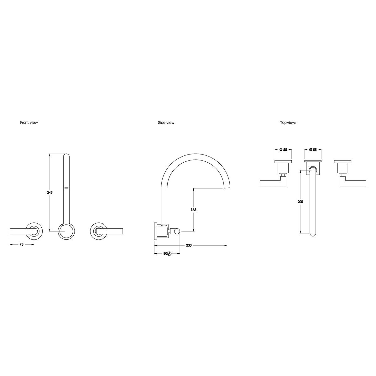 Brodware City Plus Wall Set I, D Lever