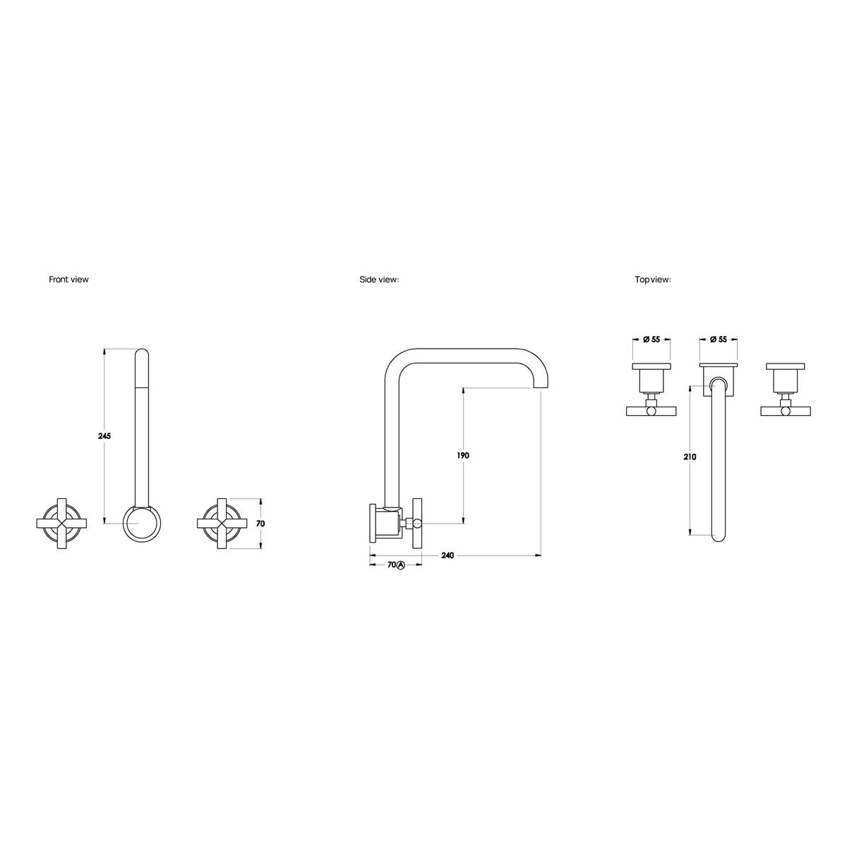 Brodware City Plus Wall Set II, Cross Handle