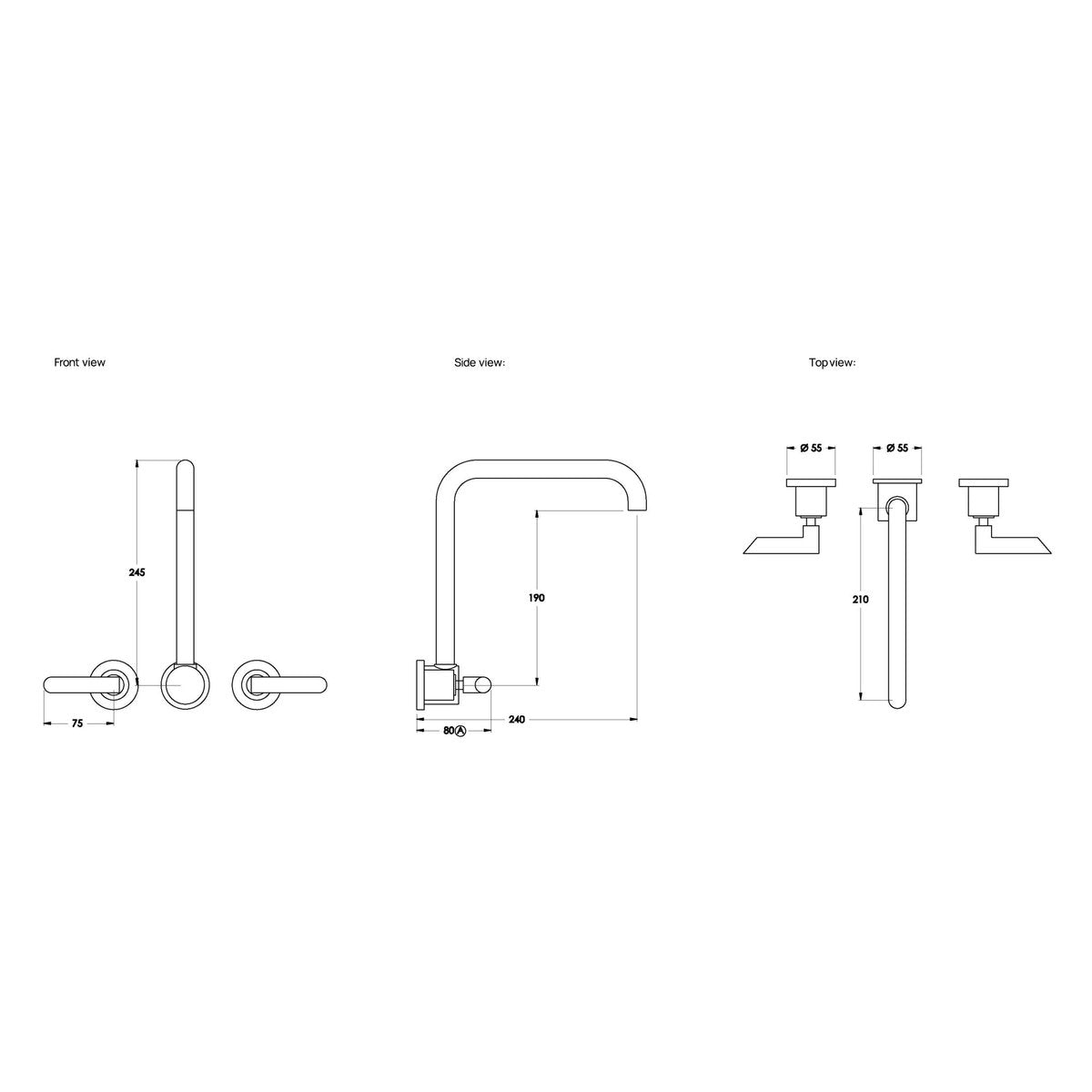 Brodware City Plus Wall Set II, B Lever
