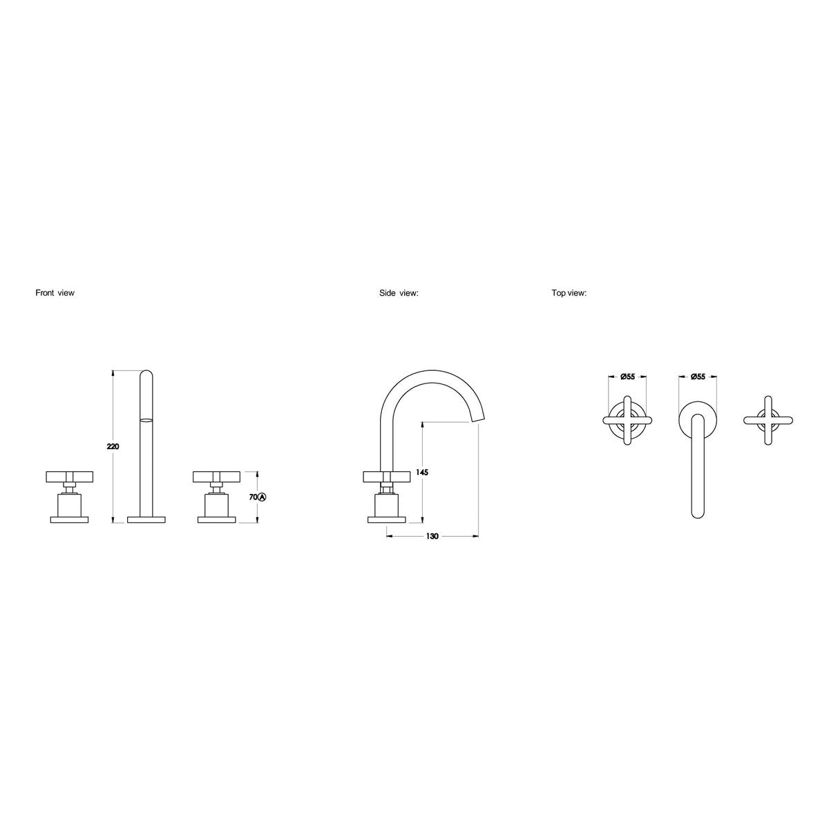 Brodware City Que Basin Set, Cross Handle