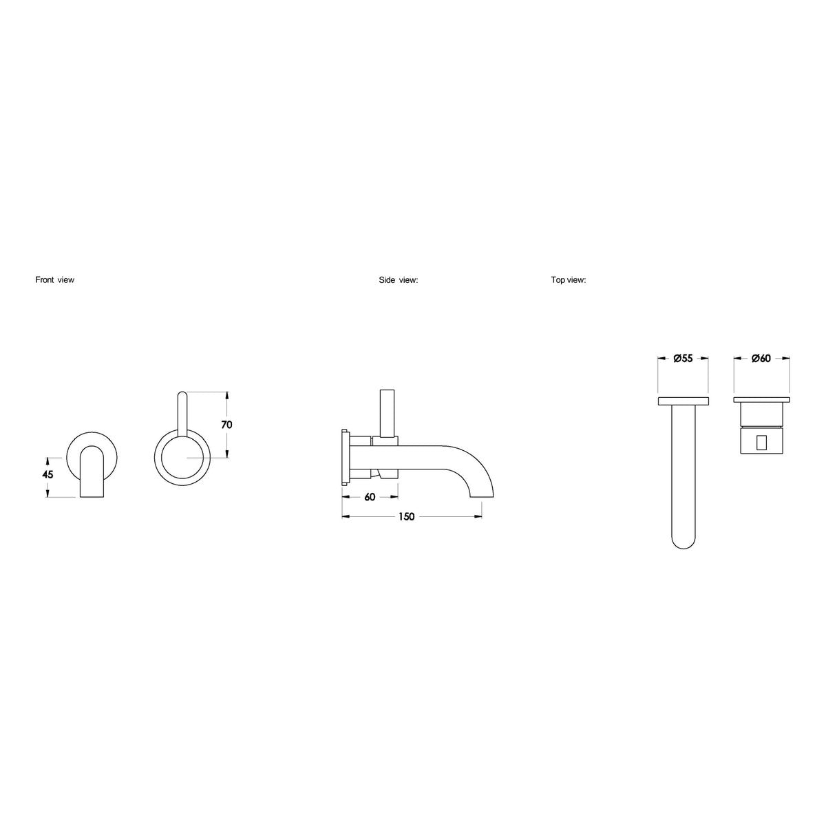 Brodware City Que 150mm Wall Mixer Set