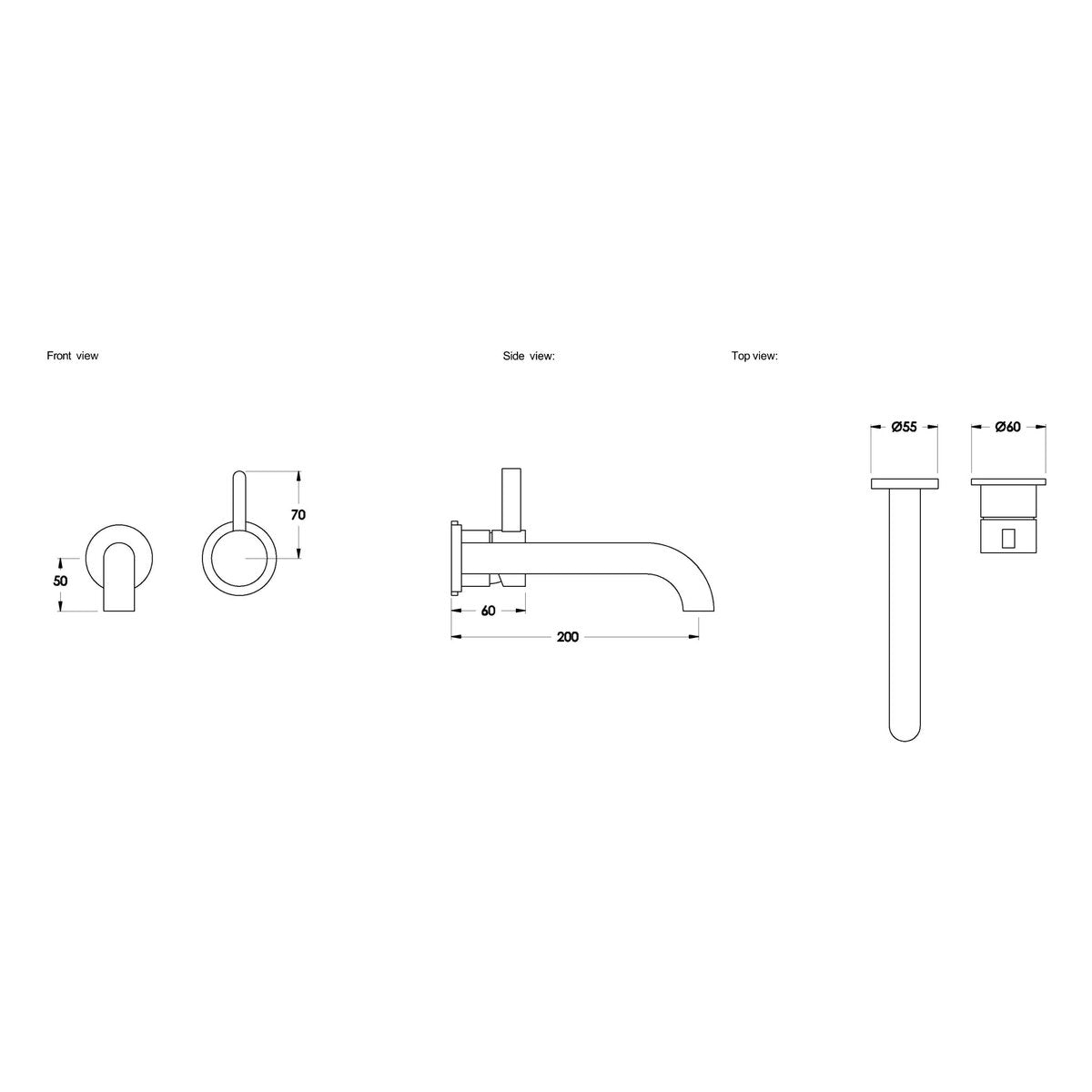 Brodware City Que 200mm Wall Mixer Set