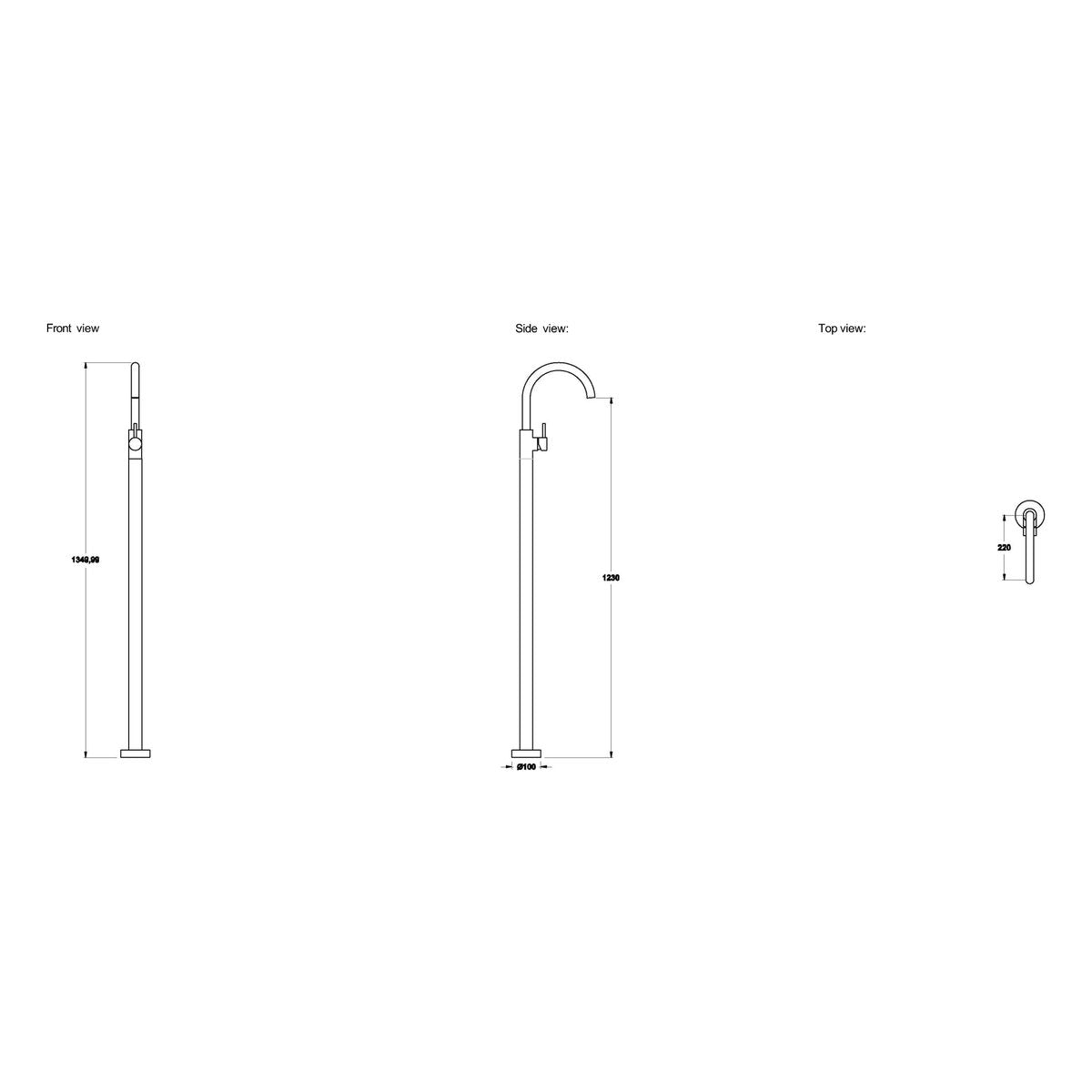 Brodware City Stik 220mm Bath Mixer