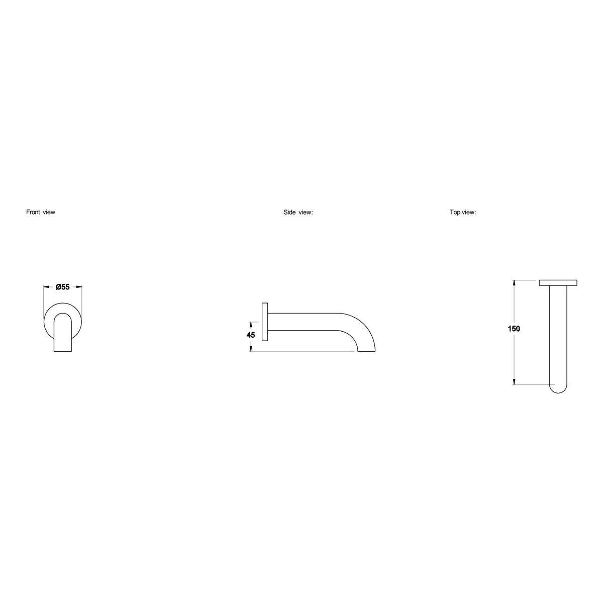 Brodware City Stik 150mm Wall Spout