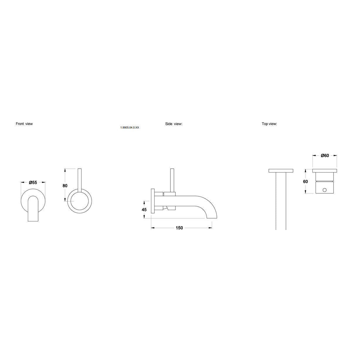 Brodware City Stik 150mm Wall Mixer Set