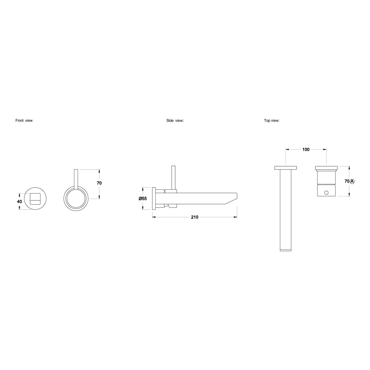 Brodware City Stik 210mm Wall Mixer Set I