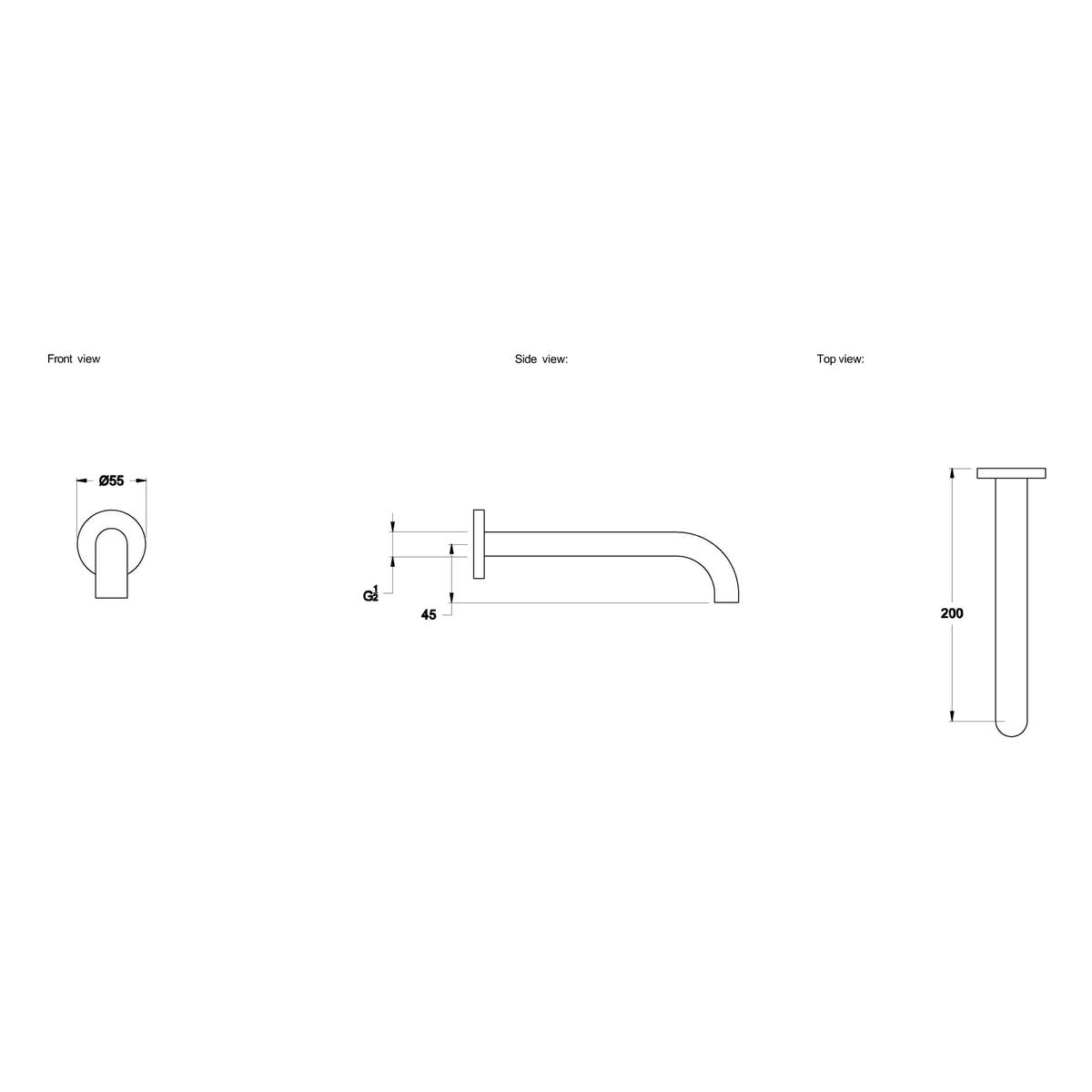 Brodware City Stik 200mm Wall Spout