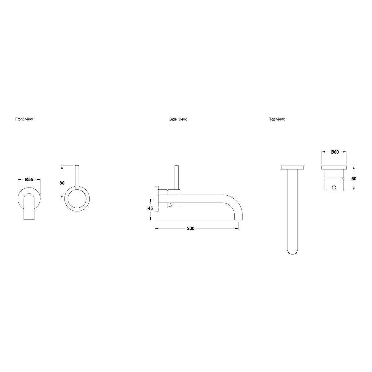 Brodware City Stik 200mm Wall Mixer Set