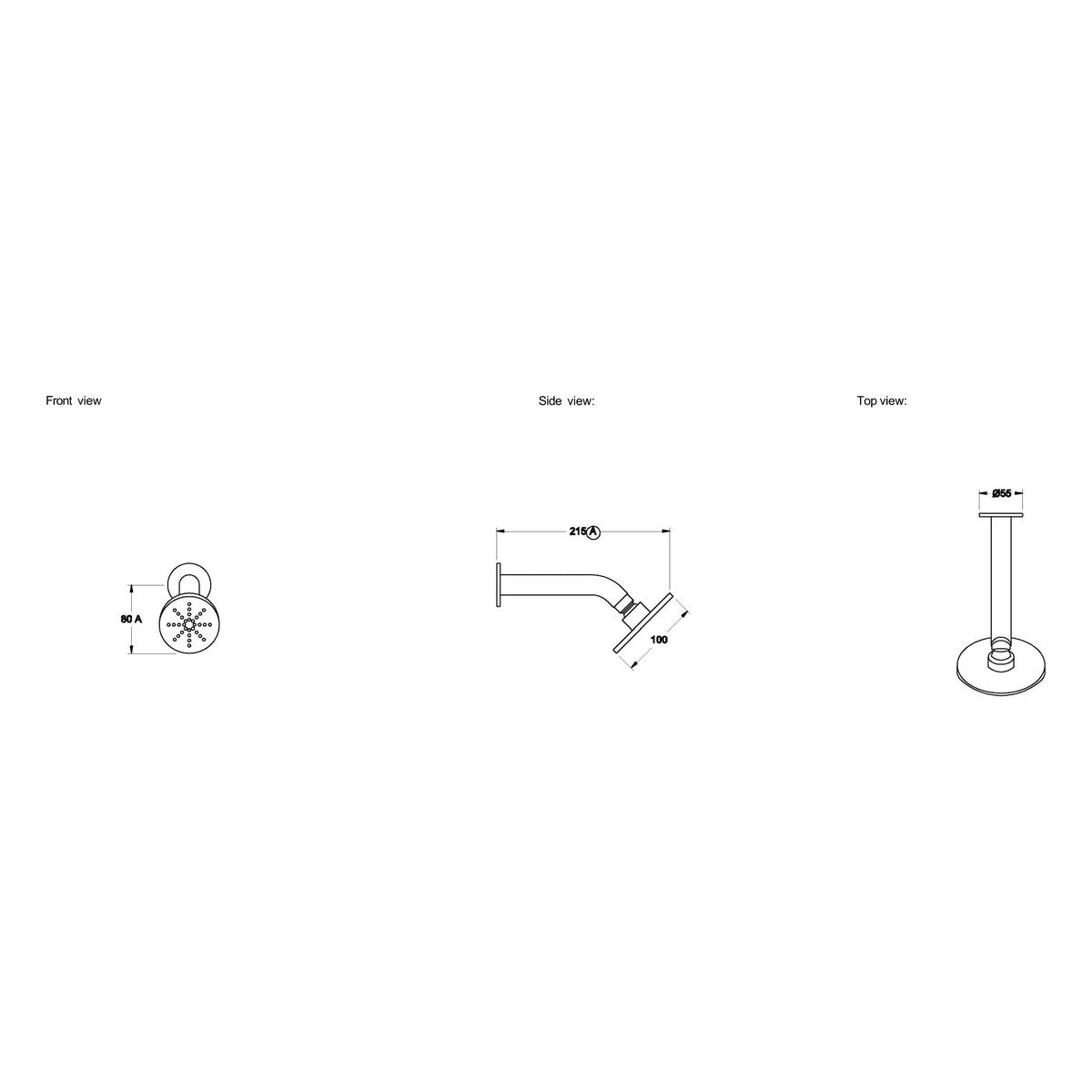 Brodware City Stik 100mm Shower Rose & Arm