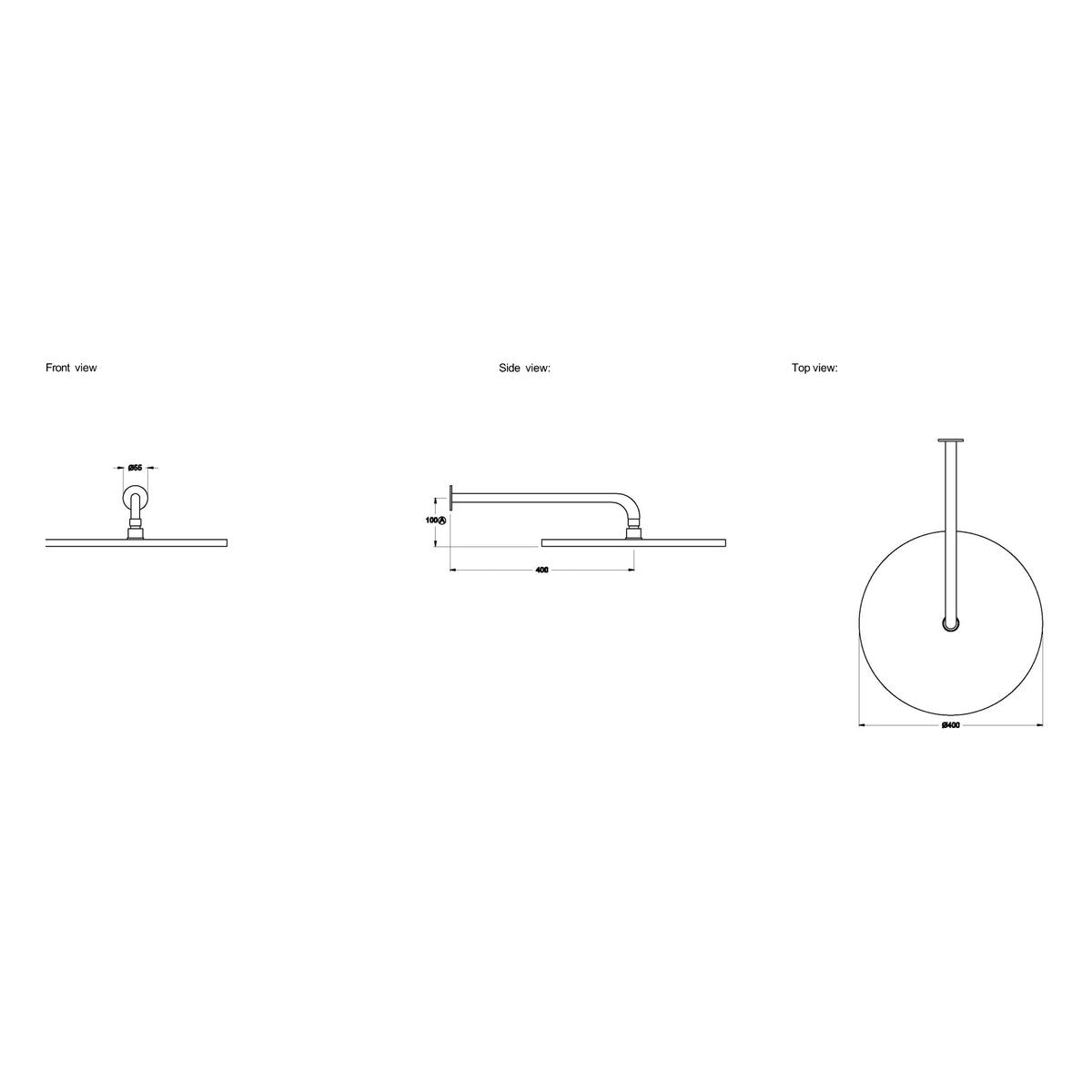 Brodware City Stik 400mm Shower Rose & Arm