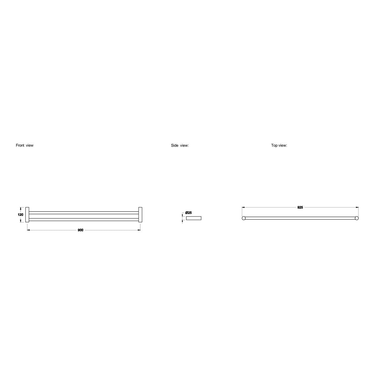 Brodware City Stik Double Towel Rail 900mm