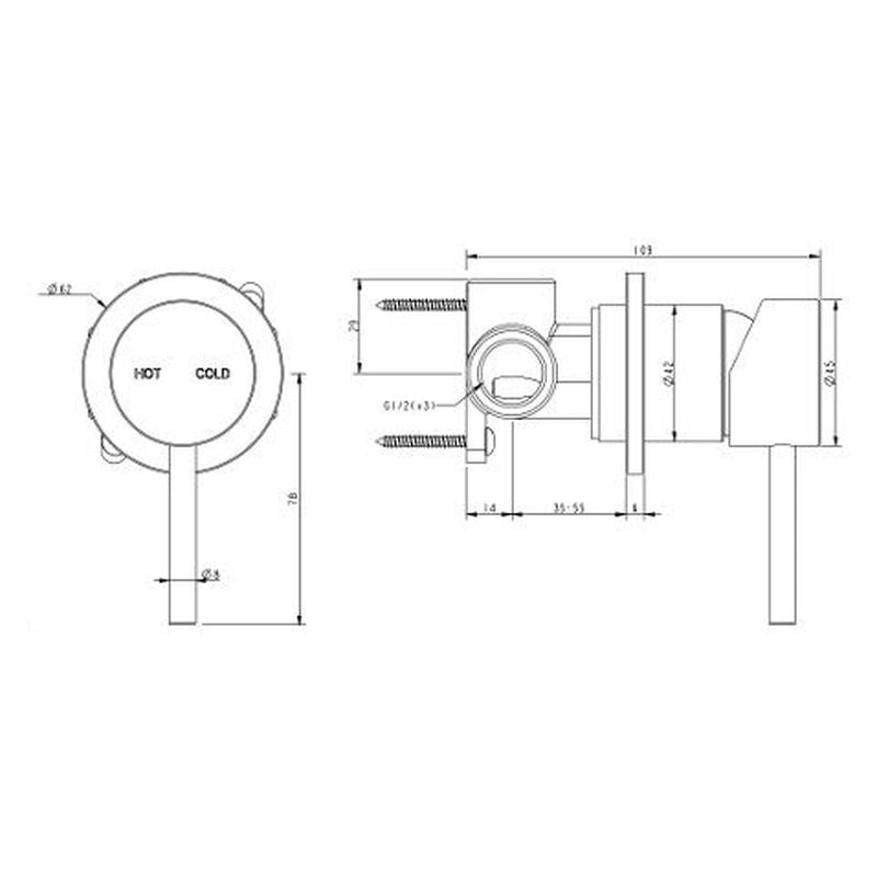 Cioso Shower Mixer Pin Down Trim Kit Rosa