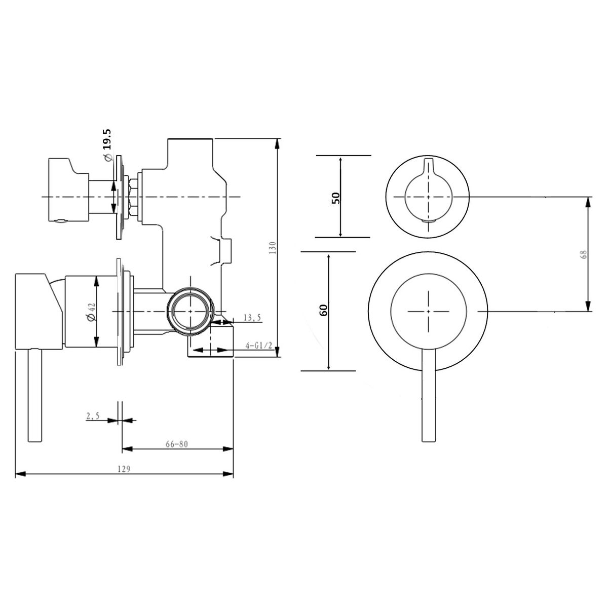 Cioso Sep Plate Diverter Mixer - Gun Metal